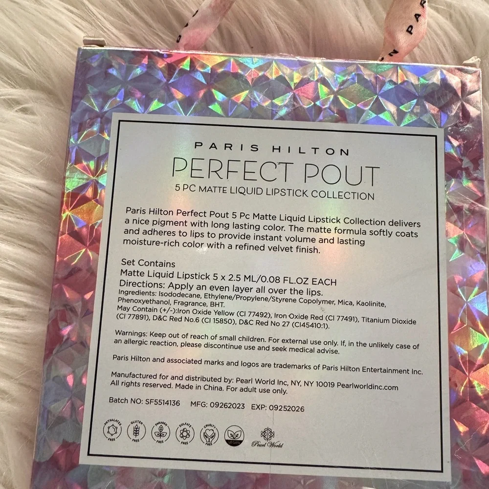 New!! 5  pk PARIS HILTON Matte LIQUID LIPSTICK "Perfect Pout" NIP - Picture 2 of 2